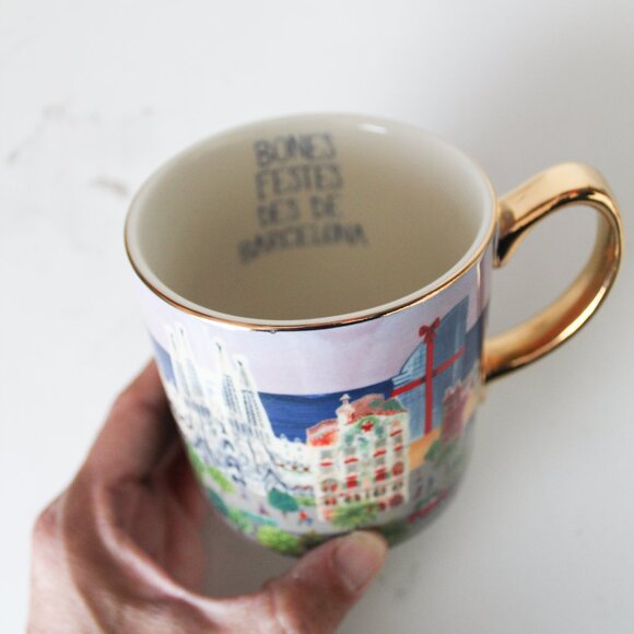 Anthropologie Holiday In the City Barcelona Stoneware Mug - NEW NIB Sold out - Picture 3 of 6